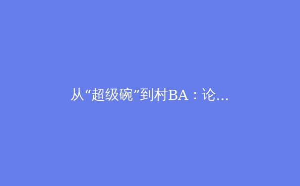 从“超级碗”到村BA：论顶级体育IP的构建与大众体育参与的多元路径 - 2